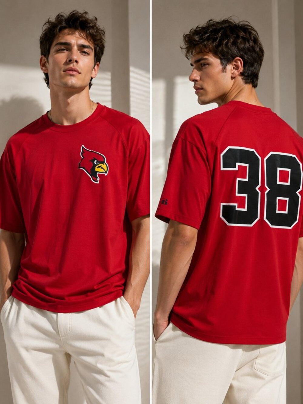 Badger Sport Cardinals Performance Jersey Shirt Red #38 Athletic Tee Medium